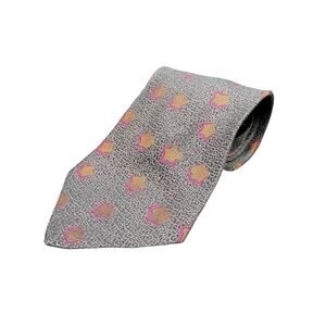 Hugo Boss Silk Tie Gray Brown Geometric Made in Italy Luxury Necktie
